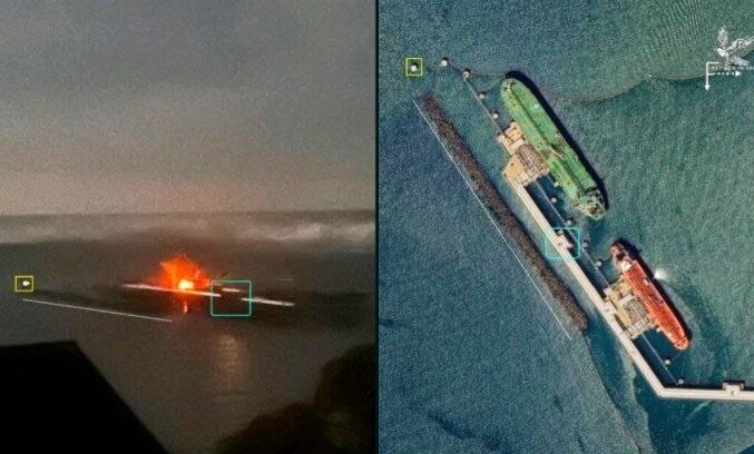 Fire in Tuapse Port After Drone Strike