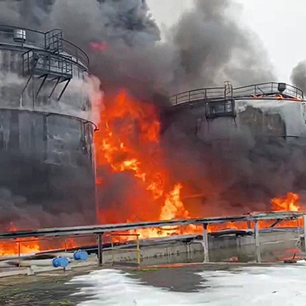 Fire at oil facility in Krasnodar Krai after drone crash